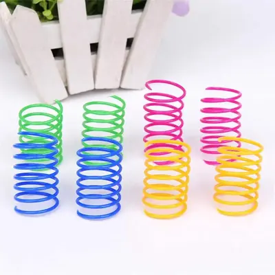 Plastic Spiral Spring Creative Cat Toy, 12pcs/set Interactive Pet Toys for Kitten Playing, Pet Supplies, Cat Toys, Christmas ...