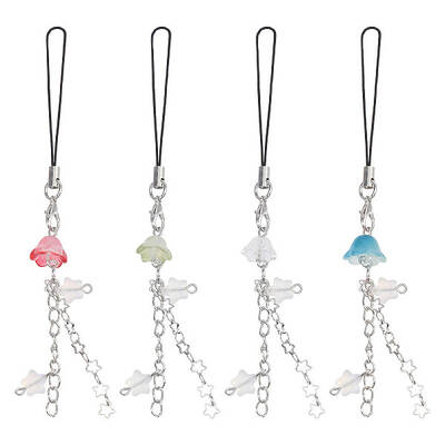 4Pcs 4 Colors Jellyfish & Star Mobile Straps