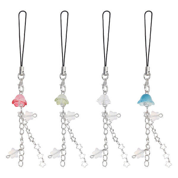 4Pcs 4 Colors Jellyfish & Star Mobile Straps