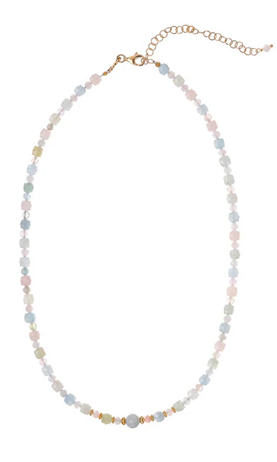 Alisia Playful Morganite Bead Necklace AL3768-Gold