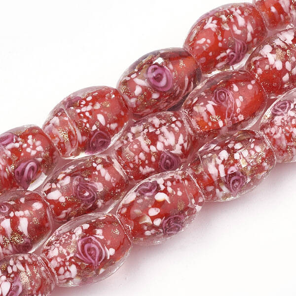 Handmade Gold Sand Lampwork Beads