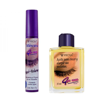 PROSA Mascara and Lash Oil Bundle – Maxi-Volume, Professional Classic, Micro-Fiber Volumizing Mascara, Eyeliner, and Clear ...