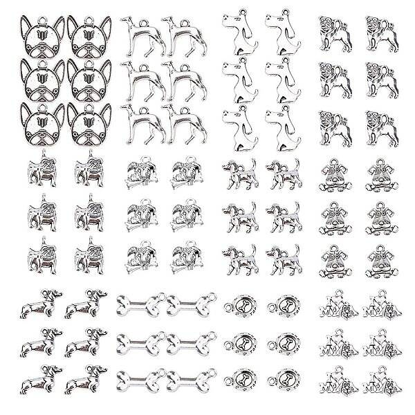 Tibetan Style Alloy Puppy Pendants