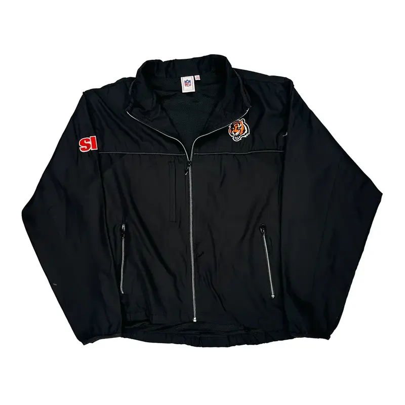 Cincinnati Bengals Reebok Nfl Windbreaker - Large Black Polyester