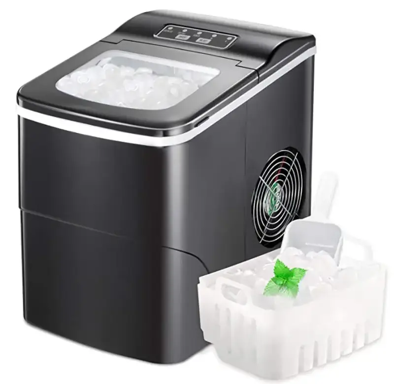 COWSAR Portable Ice Maker Countertop,26lbs Bullet Ice Cube in 24H,9 Cubes Ready in 6-8 Minutes,Portable Ice Maker with Ice Sc...