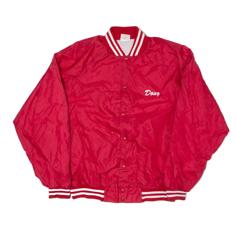 AUBURN SPORTSWEAR Bomber Jacket Red Nylon 90s Mens 2XL