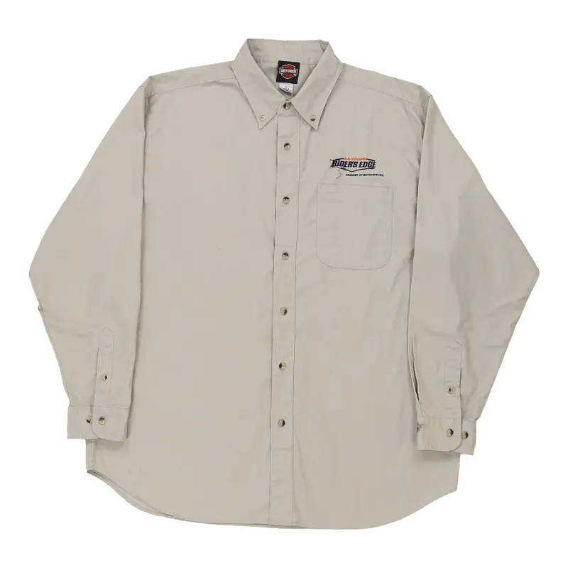 Harley Davidson Shirt - XL Beige Cotton