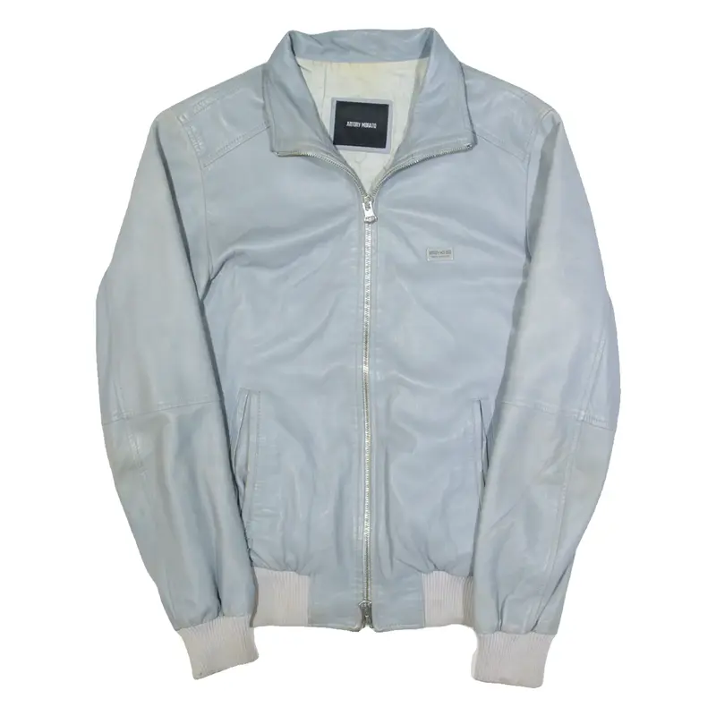 ANTONY MORATO Mens Bomber Jacket Grey Leather S