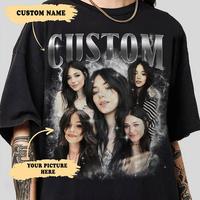 Custom Bootleg Rap Shirt, Girlfriend Boyfriend  With Face Photo Vintage , Your Own Picture Idea, Personalized Gift  Cotton To...