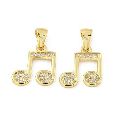 Brass Micro Pave Clear Cubic Zirconia Pendants