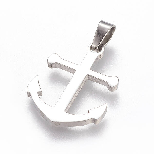 Tarnish Resistant Trendy Necklace Findings Anchor 304 Stainless Steel Pendants