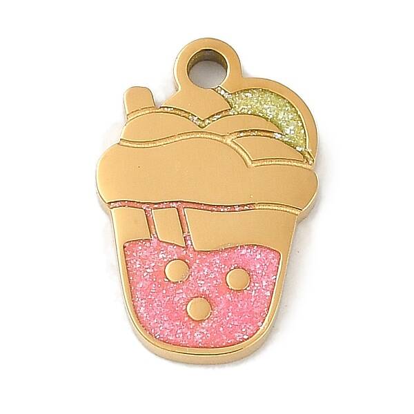 Ion Plating(IP) 304 Stainless Steel Sequins Enamel Pendants