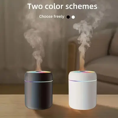 USB Powered Humidifier, Aroma Diffuser - LED Flashing Light, with Charging Cable, Suitable for Car, Dormitory, Bedroom, Livin...