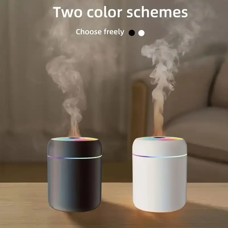 USB Powered Humidifier, Aroma Diffuser - LED Flashing Light, with Charging Cable, Suitable for Car, Dormitory, Bedroom, Livin...