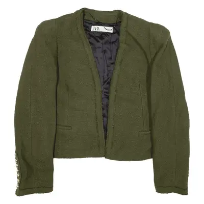 ZARA Knit Jacket Green Womens M