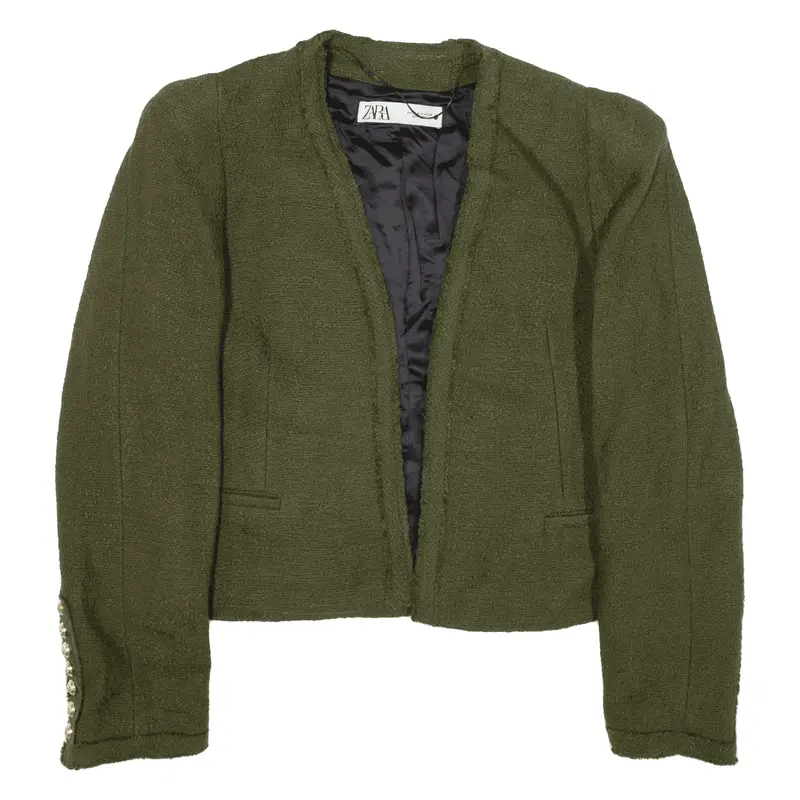 ZARA Knit Jacket Green Womens M
