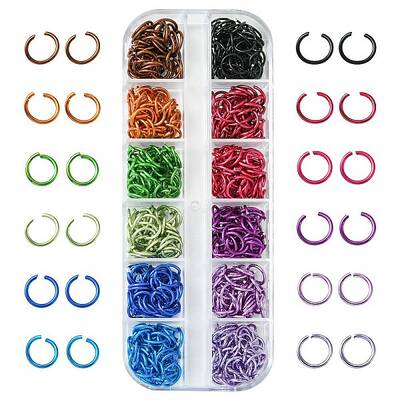 24G 12 Colors Aluminum Open Jump Rings for Chainmaille Weaves