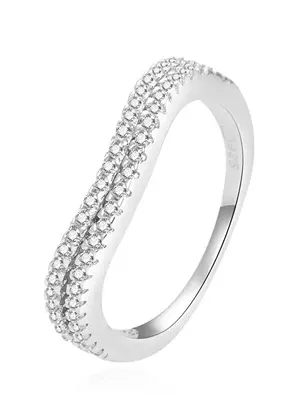 Beneto Modern Silver Ring with Zirconia AGG230 - Circuit: 54 mm