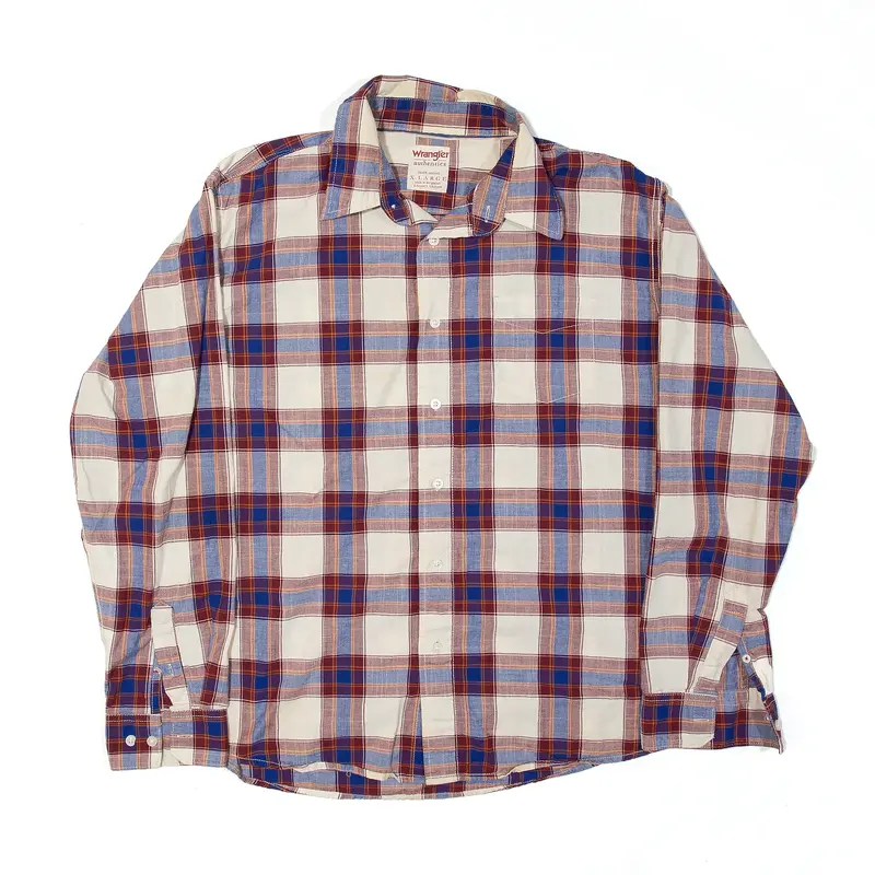 WRANGLER Authentics Shirt Red Plaid Long Sleeve Mens XL