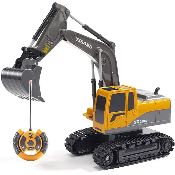 Remote Control Excavator Toys for Boys, Metal Mini RC Excavator with Extra Rechargeable Batteries, 1:24 Scale Construction To...