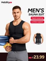 【Nebility】Men's Thermal Sauna Vest - Heat-Reflective Coating，Magic Tape  Anti-Burst Zipper Boost Sweat  Exercise Walkin...