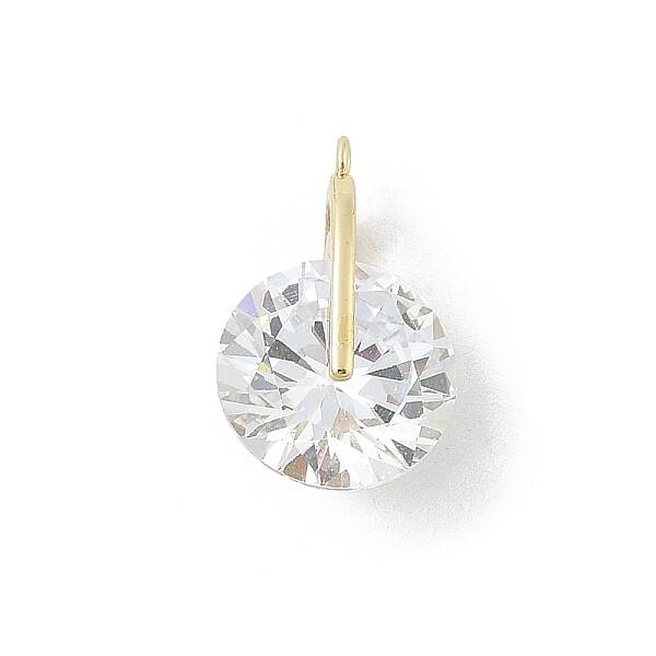 Rotatable Brass Micro Pave Cubic Zirconia Pendants