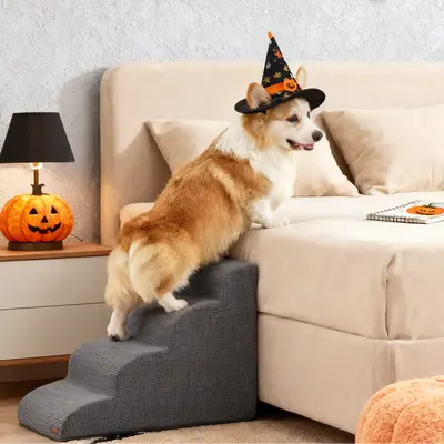 Lesure Dog Stairs for Small dogs - Dog Ramp for Bed and Couch with CertiPUR-US Certified Foam, Pet Steps with Non-Slip Bottom...