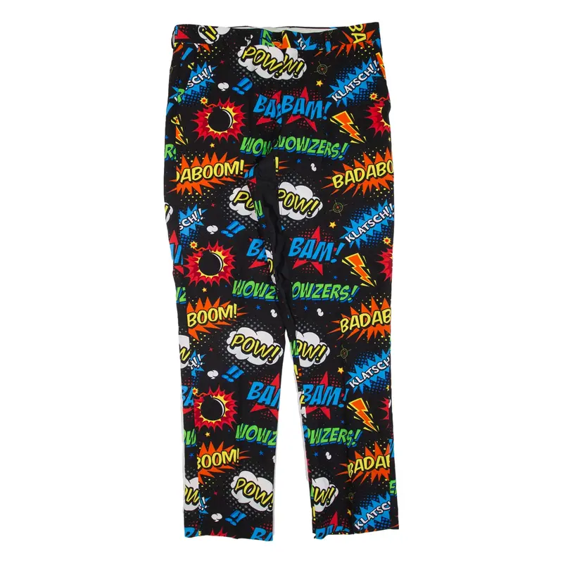 OPPOSUITS Pop Art Mens Trousers Black Regular Tapered W34 L33