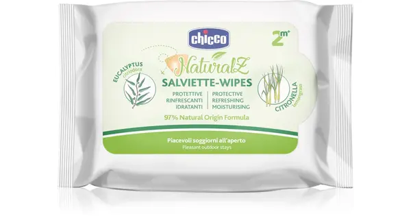 Chicco NaturalZ Protective and Refreshing Mosquito Wipes 2m+ 20pcs