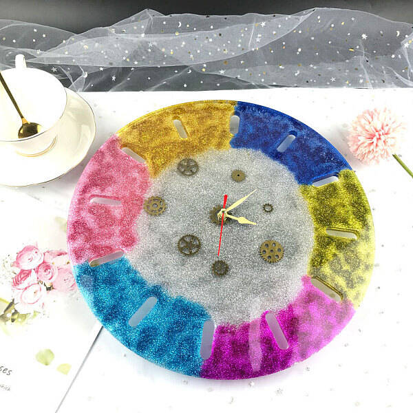 Flat Round Clock Wall Decoration Food Grade Silicone Molds