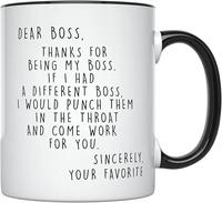 Dear Boss Mug,Gift for Best Boss Friend,Funny Boss Mug,Gift for Boss,Custom Mug for Favorite Coworker Supervisor Gift, Collea...