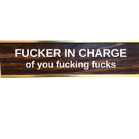 F'ER IN CHARGE OF YOU F'ING F'S DESK SIGN Decoration Items