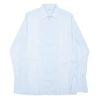 WELLIS Plain Shirt Blue Long Sleeve Mens M