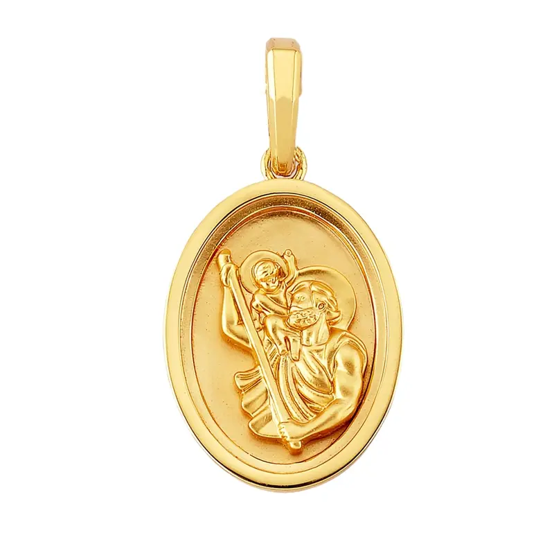 Sterling Silver with Yellow Gold Plated St. Christopher Pendant