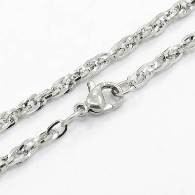 Tarnish Resistant Men's 304 Stainless Steel Rope Chain Necklaces