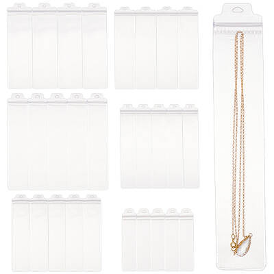 90Pcs 6 Styles PVC Transparent Plastic Zip Lock Bags