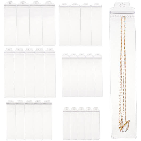 90Pcs 6 Styles PVC Transparent Plastic Zip Lock Bags