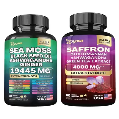 Zoyava Combo Bundle - #1 Sea Moss + Saffron Combo - Made in USA