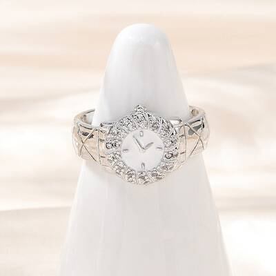 Brass Micro Pave Clear Cubic Zirconia with Enamel Cuff Rings