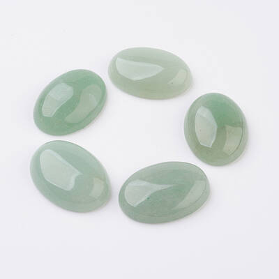 Natural Green Aventurine Flat Back Cabochons