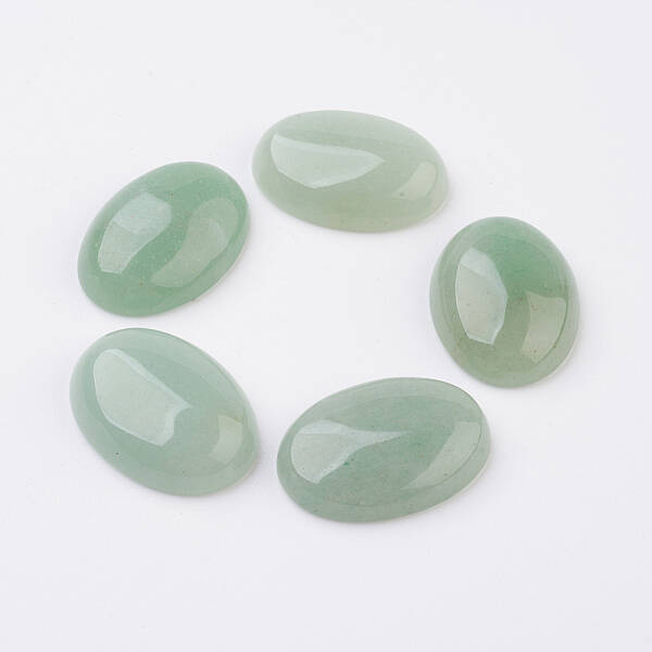 Natural Green Aventurine Flat Back Cabochons