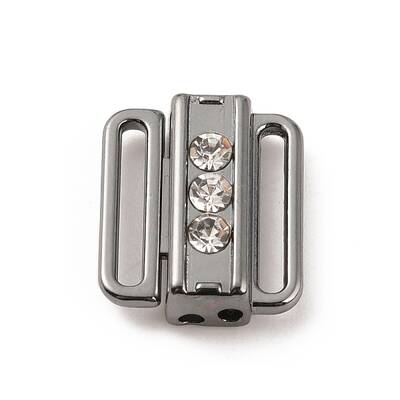 Zinc Alloy Rhinestone Bikini Clips