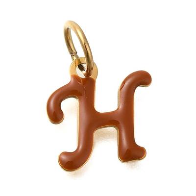 Ion Plating(IP) 304 Stainless Steel Enamel Alphabet Charms