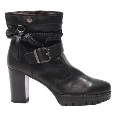 NERO GIARDINI Block Heels Black Leather Womens UK 6