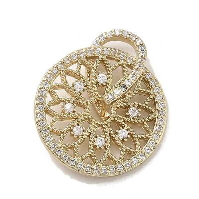 Brass Micro Pave Clear Cubic Zirconia Pendants