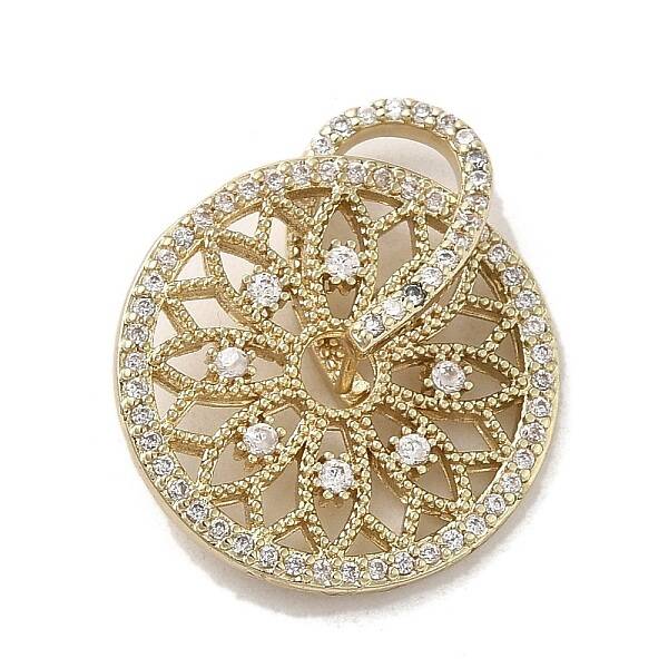 Brass Micro Pave Clear Cubic Zirconia Pendants