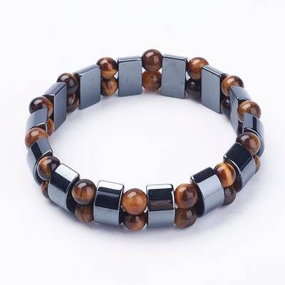 Non-Magnetic Synthetic Hematite Stretch Bracelets