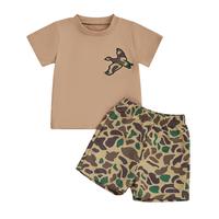 Toddler Baby Boy Summer Outfit Camouflage Pattern Crew Neck Short Sleeve T-Shirt with Shorts 2 Pcs Set