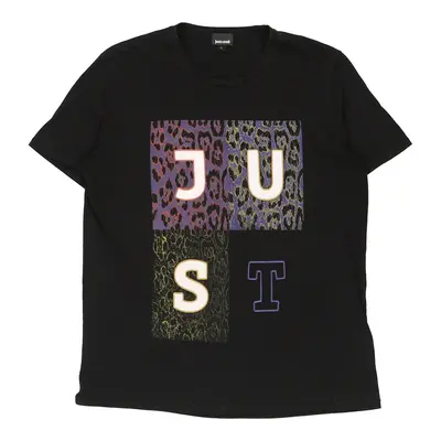 Just Cavalli Graphic T-Shirt - Large Black Cotton