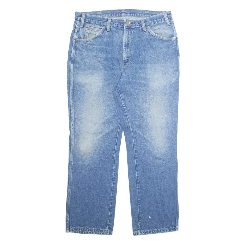 DICKIES Mens Jeans Blue Loose Straight Stone Wash W34 L28